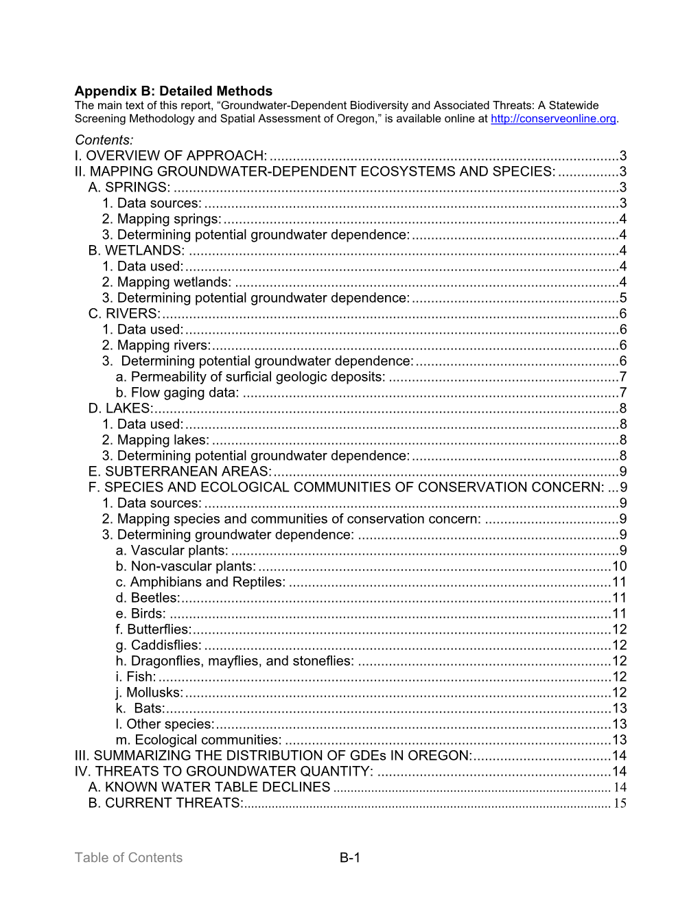 Regional Analysis Methods and Results – Draft Final Document