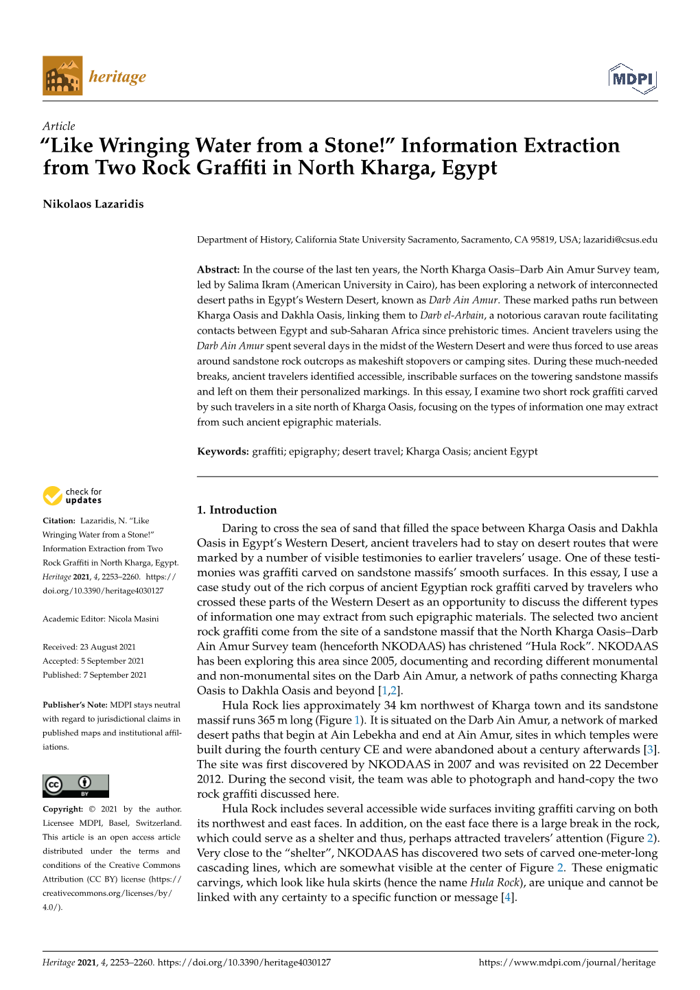 Information Extraction from Two Rock Graffiti in North Kharga, Egypt