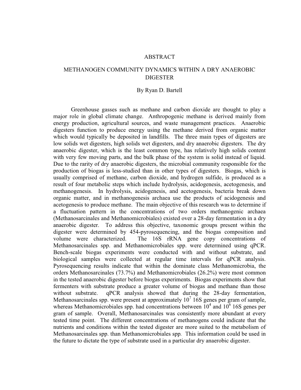 Abstract Methanogen Community Dynamics Within