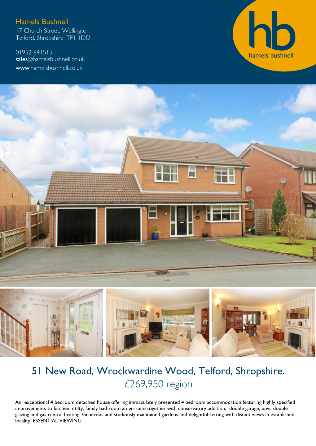 51 New Road, Wrockwardine Wood, Telford, Shropshire. £269,950 Region