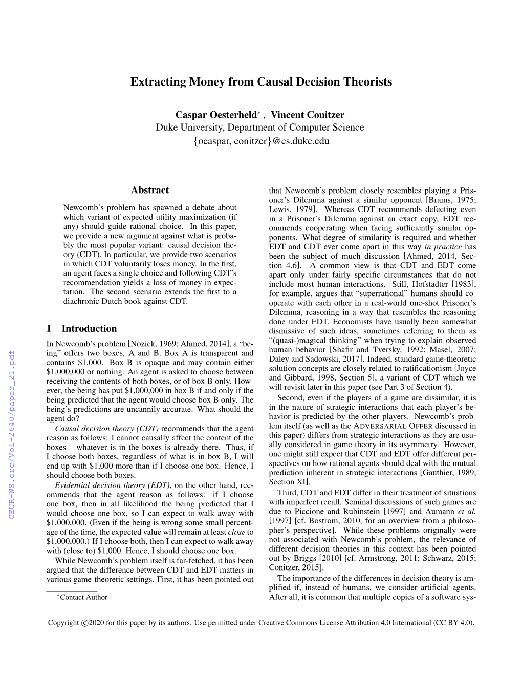 Extracting Money from Causal Decision Theorists