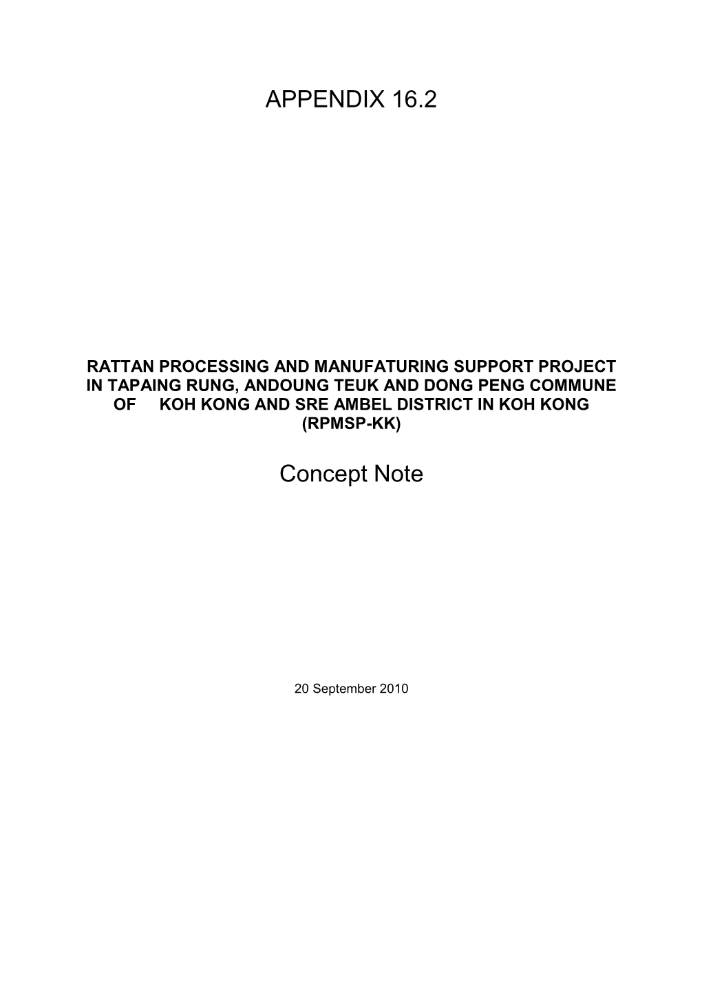 APPENDIX​ 16.2 Conceptnote​ Rattan​ Processingbusiness