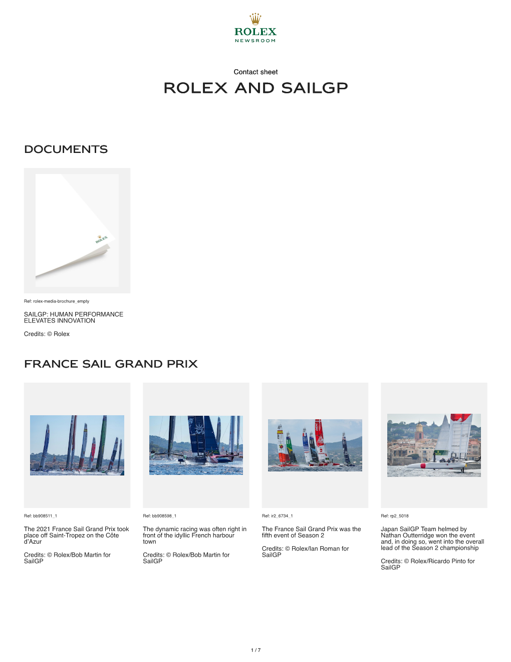 Rolex and S Olex and Sailgp