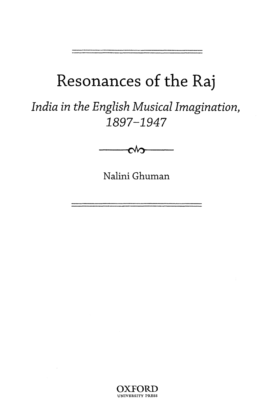 Resonances of the Raj India in the English Musical Imagination