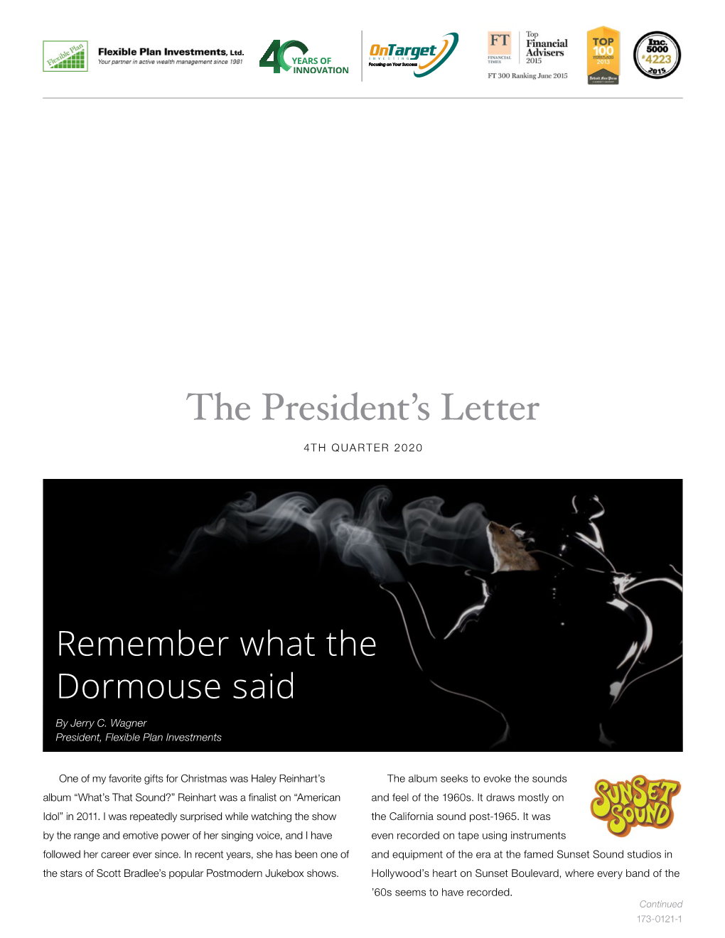 The President's Letter
