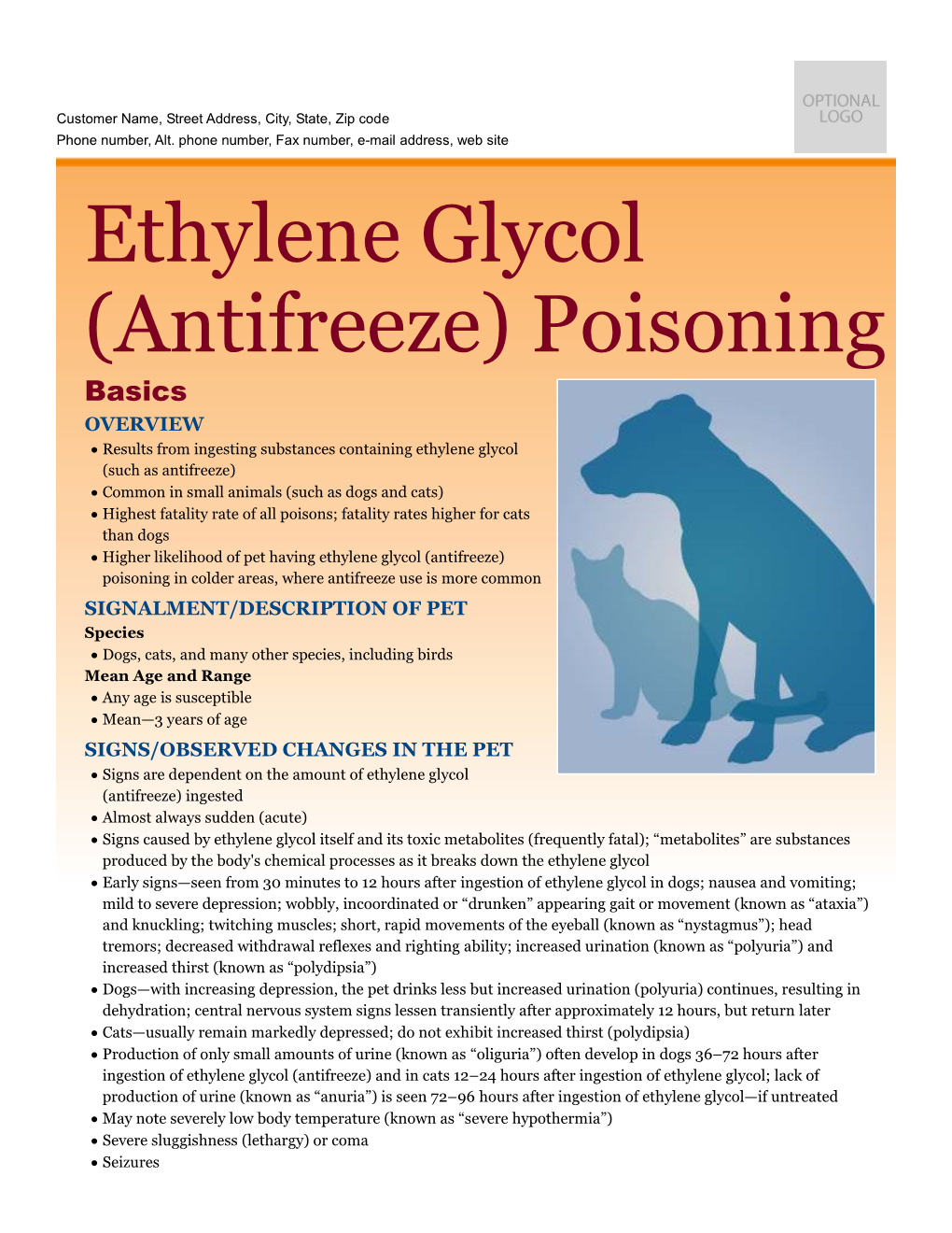 Ethylene Glycol (Antifreeze) Poisoning