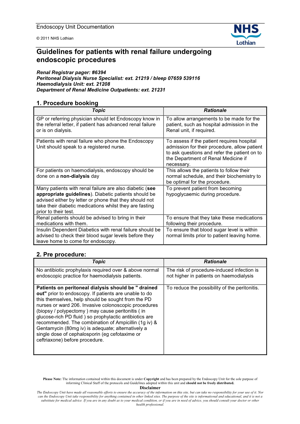 Guidelines for Patients with Renal Failure Undergoing Endoscopic Procedures