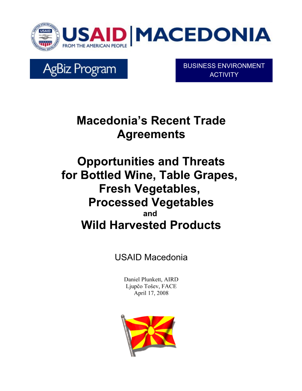 Macedonia S Recent Trade Agreements