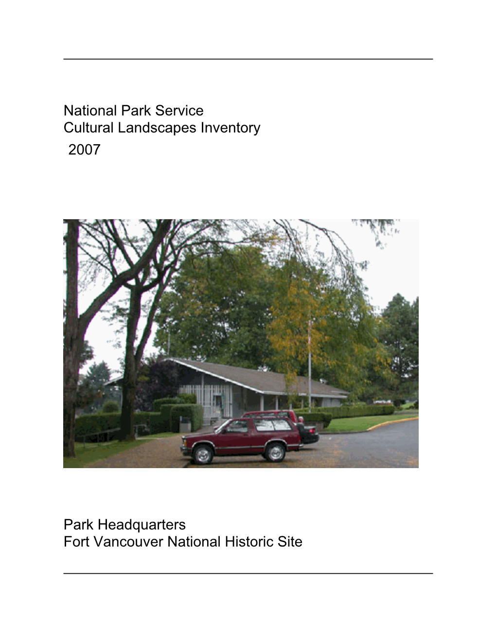 National Park Service Cultural Landscapes Inventory Park