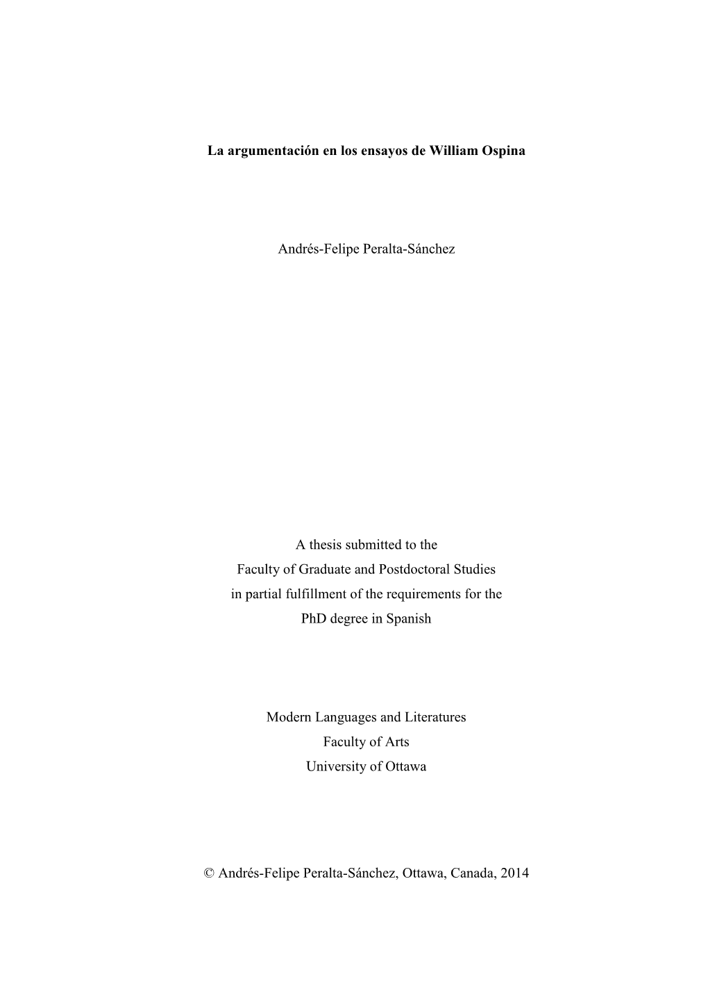 La Argumentación En Los Ensayos De William Ospina