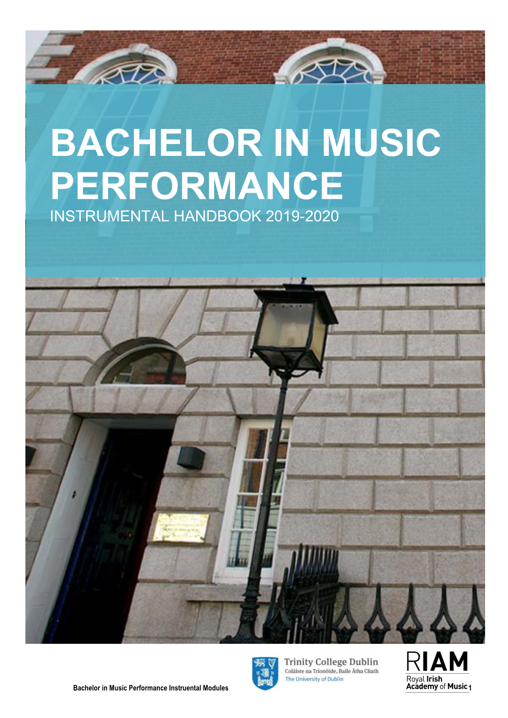 Bachelor in Music Performance Instrumental Handbook 2019-2020