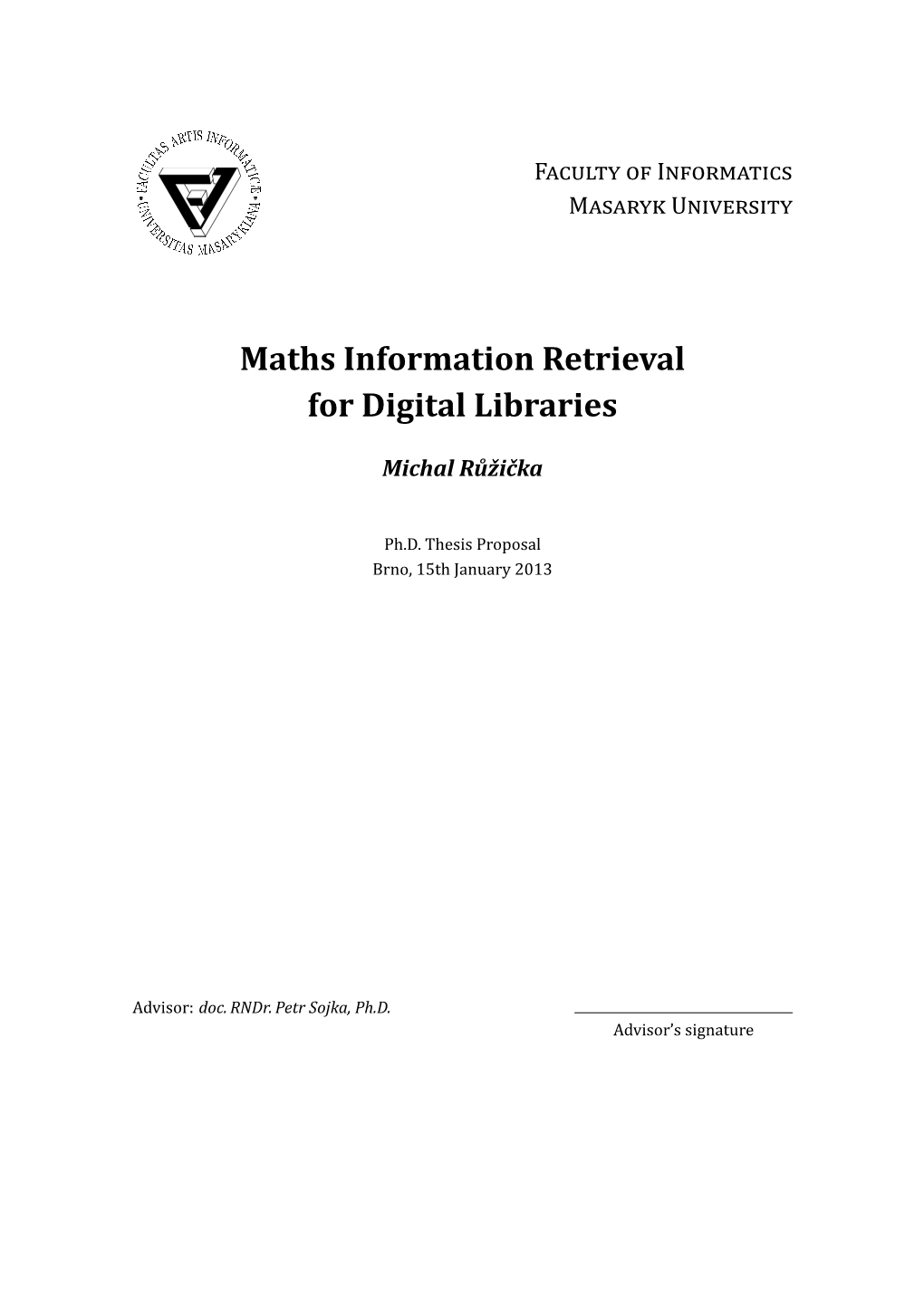 Maths Information Retrieval for Digital Libraries