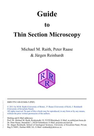 To Thin Section Microscopy