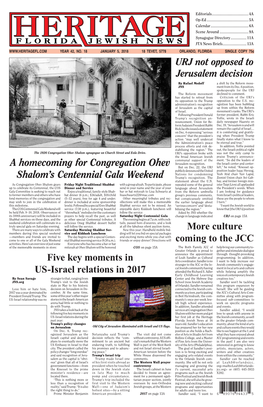 More Culture Coming to the JCC a Homecoming for Congregation