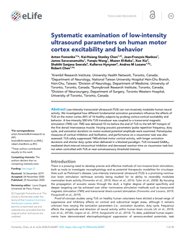 Systematic Examination of Low-Intensity Ultrasound Parameters