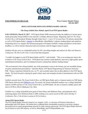Doug Gottlieb Joins Fox Sports Radio and Fs1