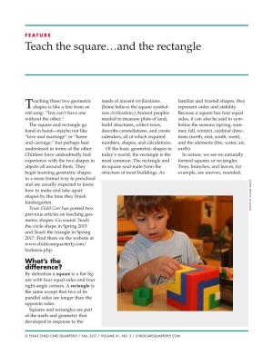 Teach the Square…And the Rectangle