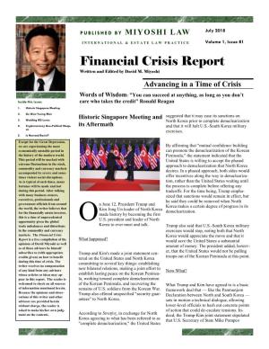 Financial Crisis Report Written and Edited by David M