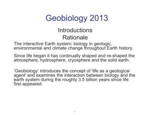 Geobiology, Lecture Notes 1