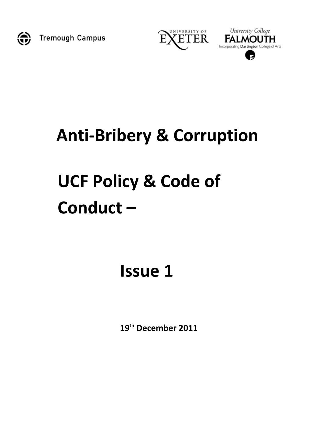 UCF Policy & Code of Conduct