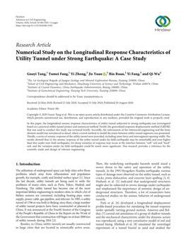 Numerical Study on the Longitudinal Response Characteristics of Utility Tunnel Under Strong Earthquake: a Case Study