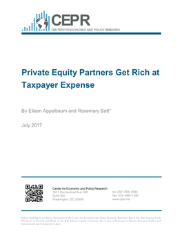 Private Equity Partners Get Rich at Taxpayer Expense