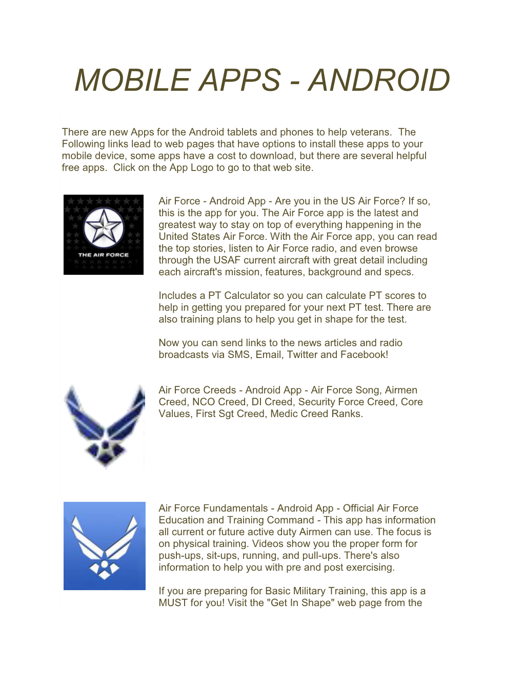 Mobile Apps - Android