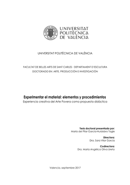 Experimentar El Material: Elementos Y Procedimientos Experiencia Creativa Del Arte Povera Como Propuesta Didáctica