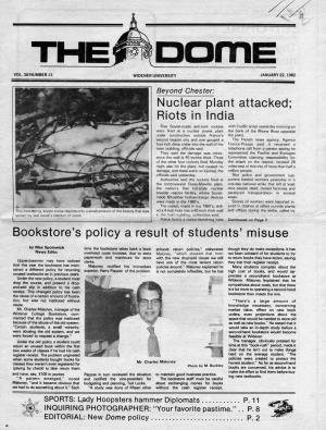 Nuclear Plaflt Attacked; Riots in India Bookstore's P6lic.Y a Result O·T