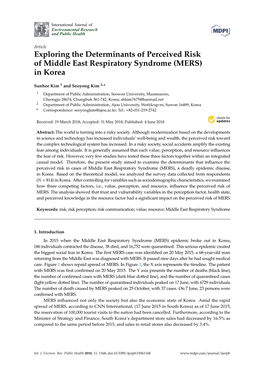 Exploring the Determinants of Perceived Risk of Middle East Respiratory Syndrome (MERS) in Korea