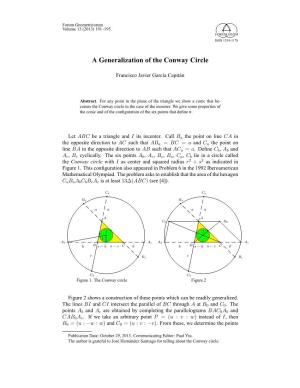 A Generalization of the Conway Circle