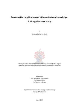 Conservation Implications of Ethnoveterinary Knowledge: a Mongolian Case Study