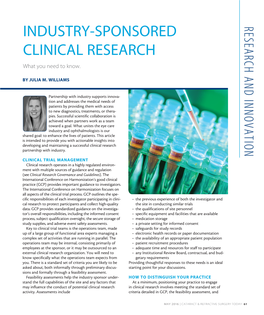 Industry-Sponsored Clinical Research