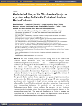 Geobotanical Study of the Microforests of Juniperus Oxycedrus Subsp
