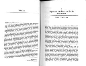 Preface 1 Singer and the Practical Ethics Movement