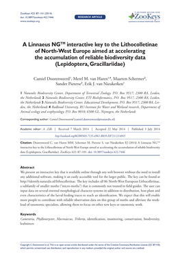 A Linnaeus NGTM Interactive Key to the Lithocolletinae of North-West Europe Aimed at Accelerating the Accumulation of Reliabl