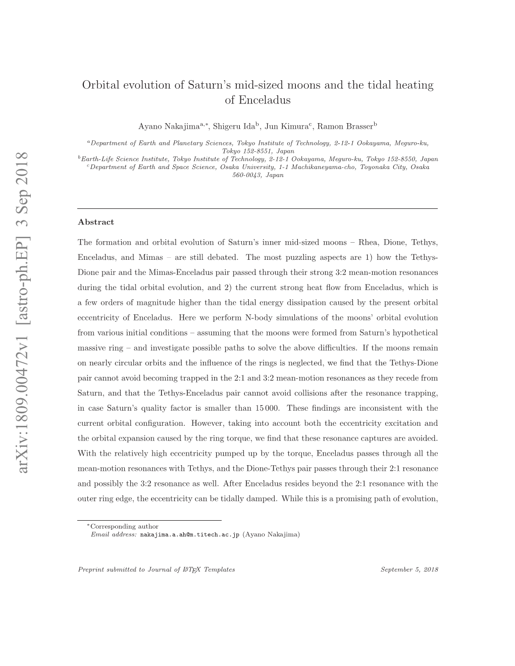 Arxiv:1809.00472V1 [Astro-Ph.EP] 3 Sep 2018 Ue Igeg,Teecnrct a Etdlydme.Wieti Sap a Is This While Damped