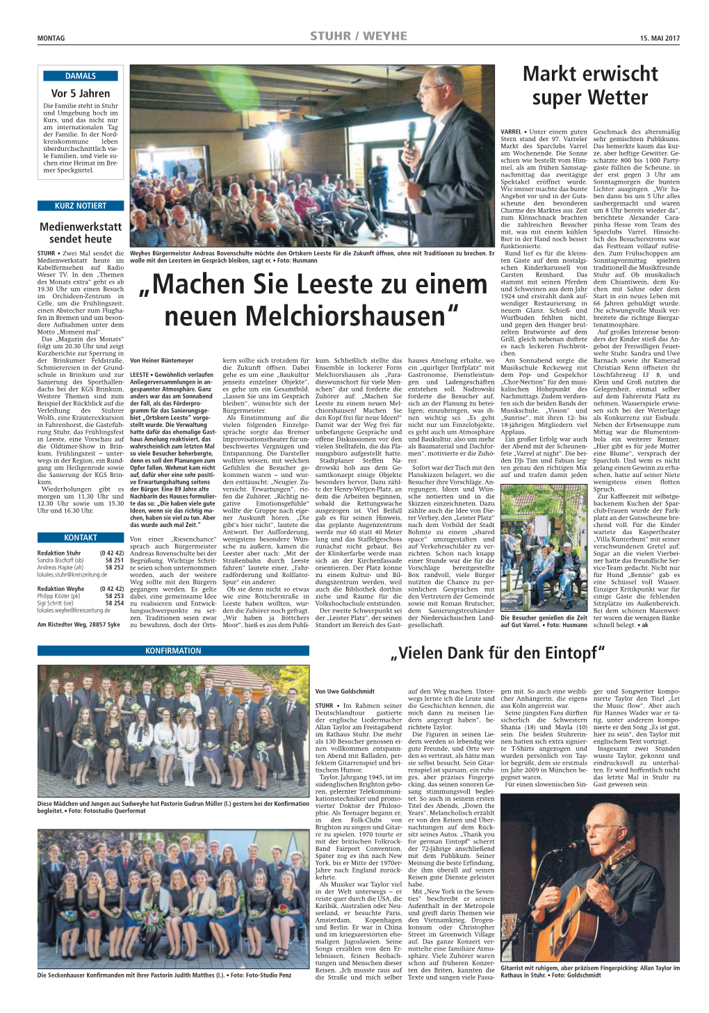 „Machen Sie Leeste Zu Einem Neuen Melchiorshausen“