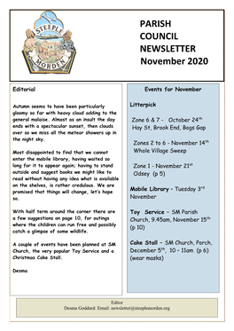 PARISH COUNCIL NEWSLETTER November 2020