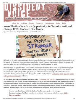 2020 Election Year Is an Opportunity for Transformational Change If We Embrace Our Power | Dissident Voice