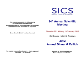 Scientific Meeting 2015 SICS Annual Scientific Meeting 2015 Nd DAY 1 – Thursday 22 January DAY 2 - Friday 23Rd January