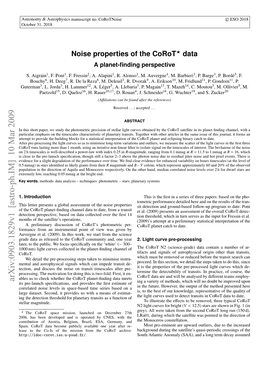 Noise Properties of the Corot Data: a Planet-Finding Perspective