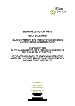 Broxtowe Local Plan Part 2 Public Examination Hearing