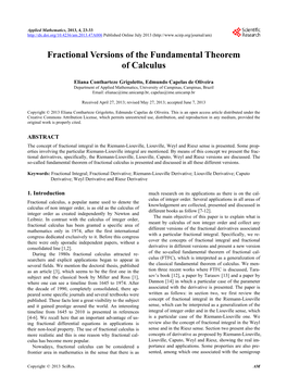 Fractional Versions of the Fundamental Theorem of Calculus
