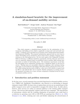 A Simulation-Based Heuristic for the Improvement of On-Demand Mobility Services