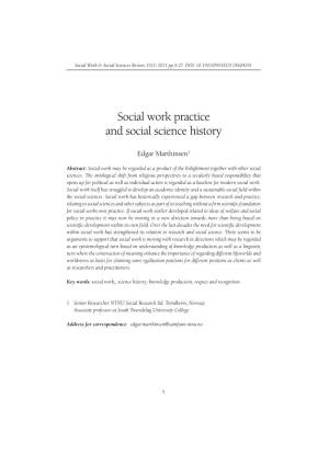 Social Work Practice and Social Science History