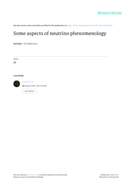 Some Aspects of Neutrino Phenomenology