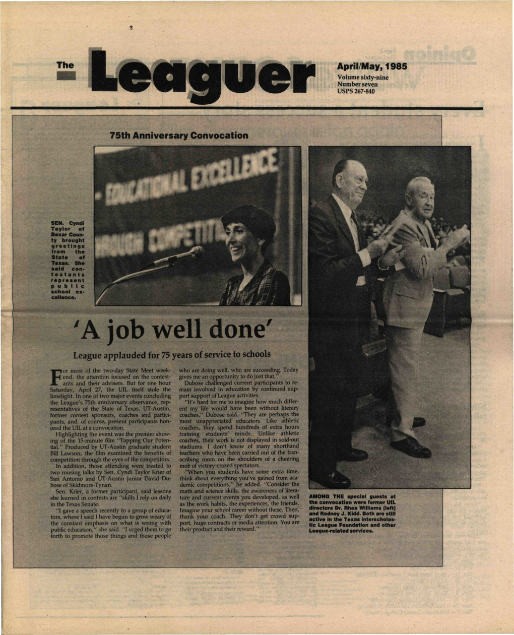 The Leaguer, April/May 1985
