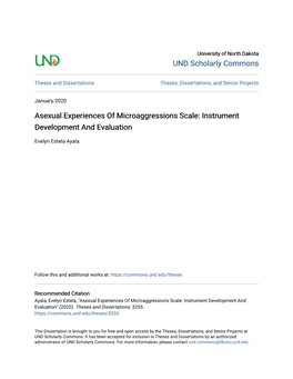 Asexual Experiences of Microaggressions Scale: Instrument Development and Evaluation