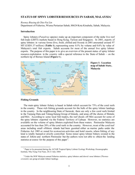 Status of Spiny Lobster Resources in Sabah, Malaysia1